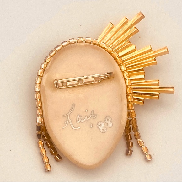 VINTAGE FLAPPER ART DECO CRYSTAL RHINESTONE BROOCH - Picture 8 of 9